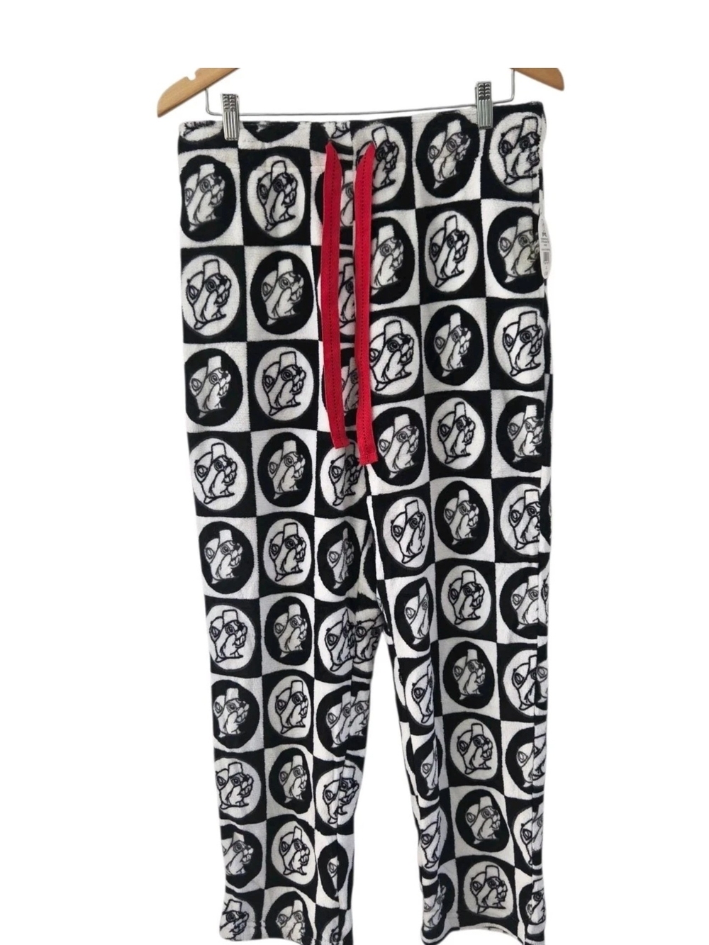 Buc-ees Cozy Sherpa Pants Pajama Fleece Pockets Black White Size L New NWT
